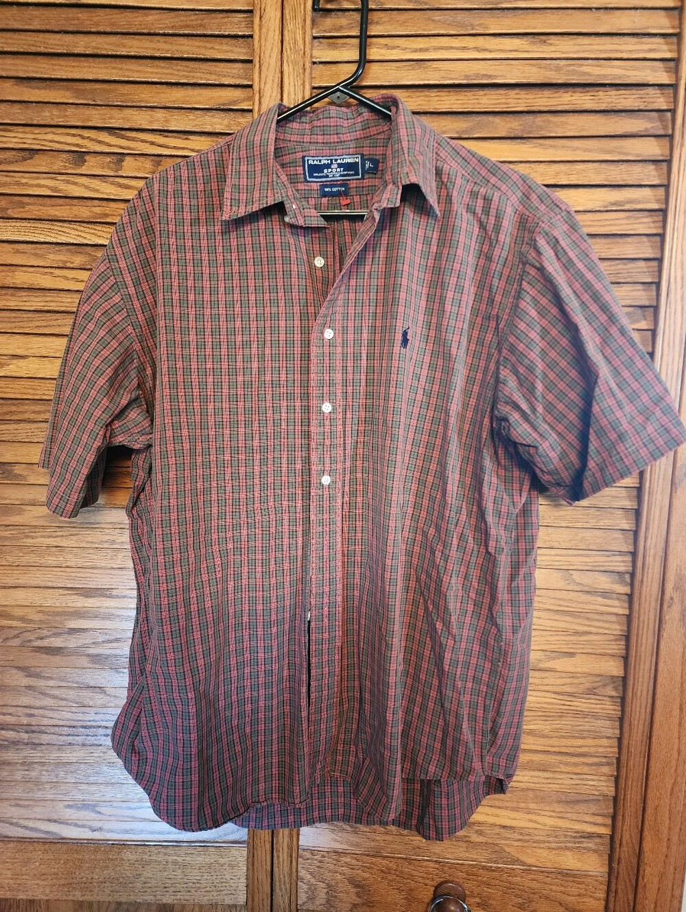 Ralph Lauren Sport Vintage Explorers Plaid Short Sleeve Shirt Mens Size Large